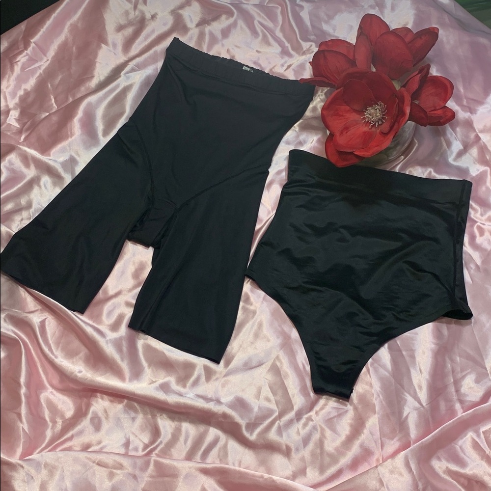 🌹Flexees by MAIDENFORM High Rise Biker & UnderWhere Thong Shapewear BUNDLE •